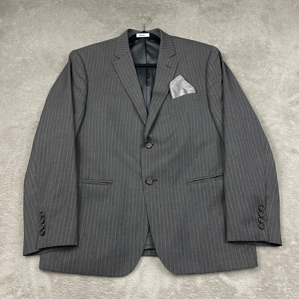 Lauren Ralph Lauren 100% Wool Blazer Mens 42S Gray‎ Striped Single Breast Career